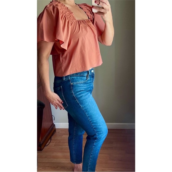 Salmon Karlie poplin square neckline size medium - Picture 10 of 14